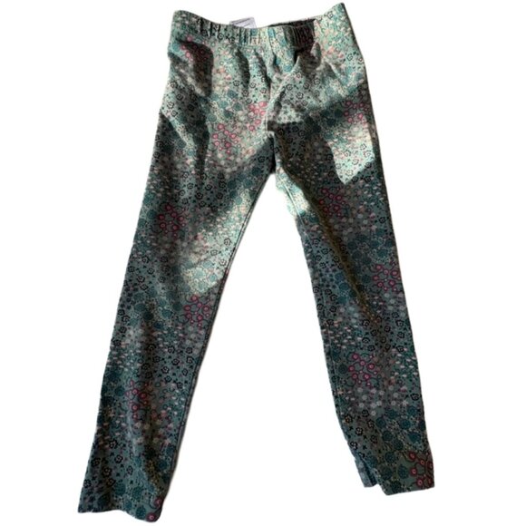 Tea Collection Other - Tea Collection Floral Print Leggings Kids Size 4T Green Stretch Cotton